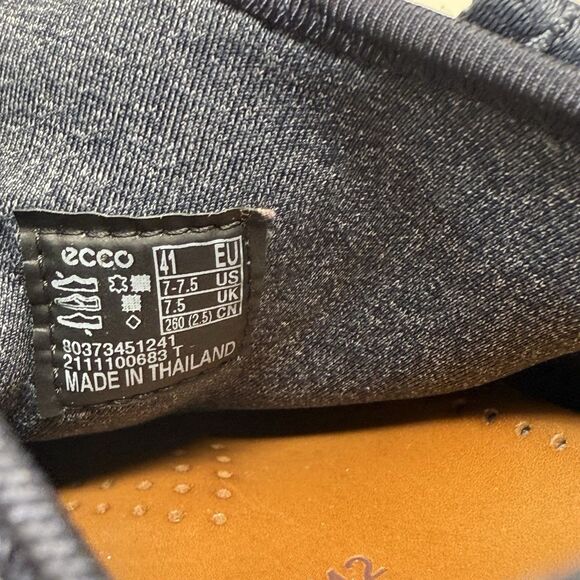 Ecco Zipflex Shoes Mens 7 - 7.5 EU 41 Blue Suede Office Comfort Sneakers - Picture 12 of 16